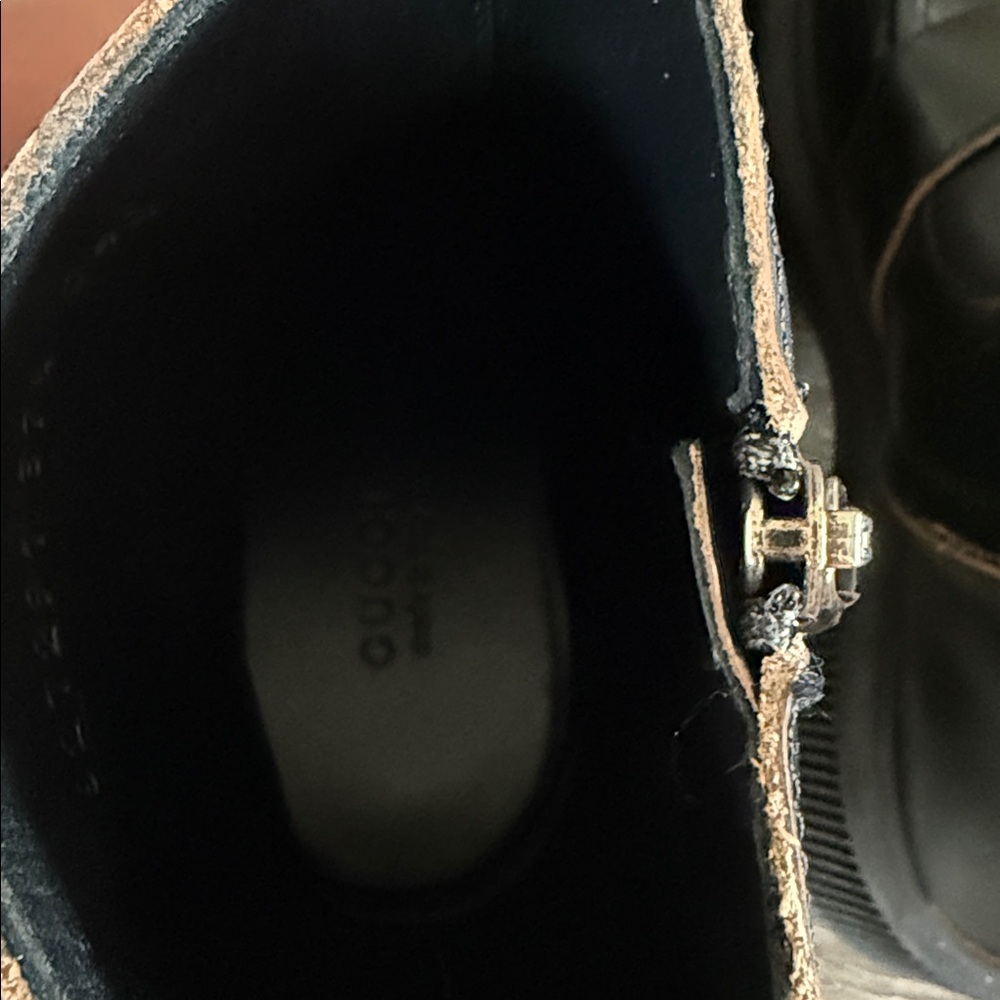 Gucci Authentic Hunder Dionysus-Buckle Leather Boots booties 37.5 - Picture 11 of 11